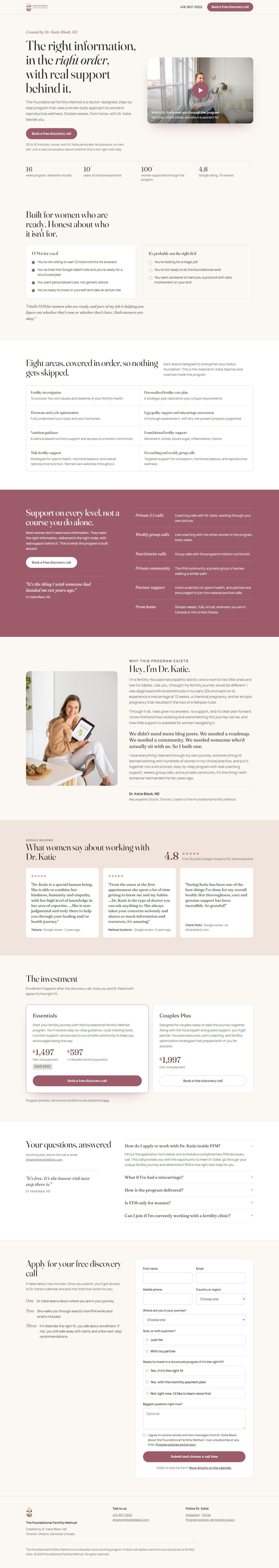 Landing page, desktop, full length